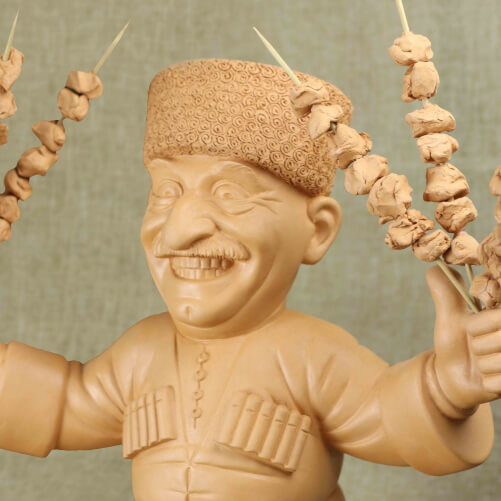Изображение «Авторская статуэтка Горец шашлычник глиняная»