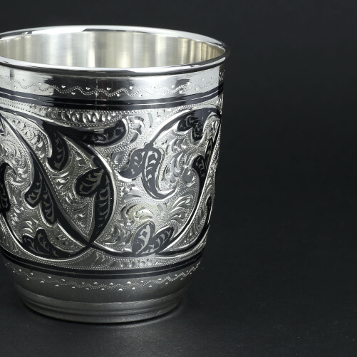 Изображение «Набор из 2 серебряных стаканов Кубачи орнамент»