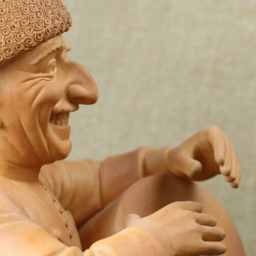 Изображение «Авторская статуэтка Горец с барабаном глиняная»