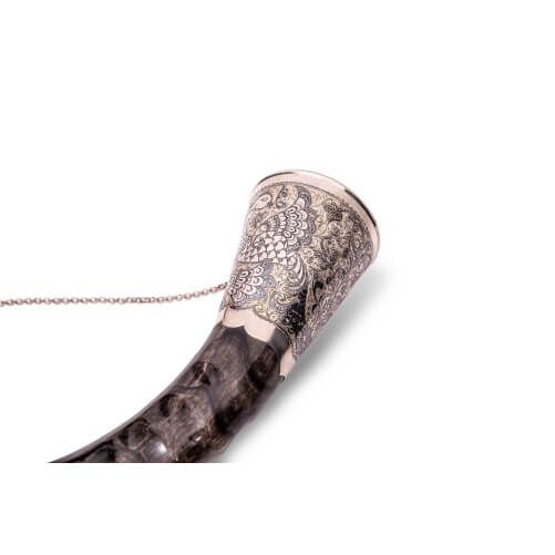 Изображение Авторский Кавказский рог тура "Жар птица" с серебром