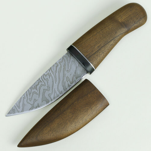 Изображение Нож из дерева с дамасской сталью классический