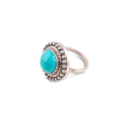 Изображение Женское серебряное кольцо с бирюзой