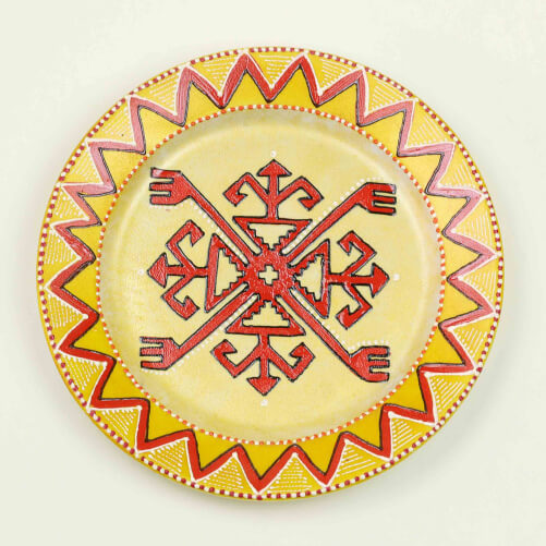Изображение Тарелка настенная Кайтагская вышивка малая 4