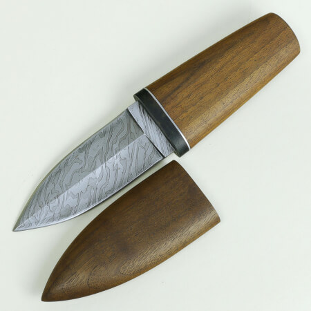 Изображение «Нож из дерева с дамасской сталью кинжальный»