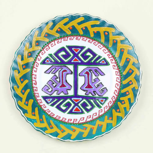 Изображение «Тарелка настенная Кайтагская вышивка малая 5»
