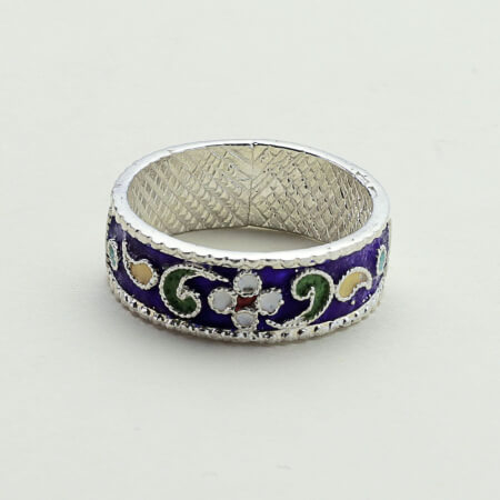 Изображение «Кубачинское узкое кольцо с эмалью»