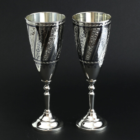 Изображение «Набор серебряных бокалов Кубачи с чернью»