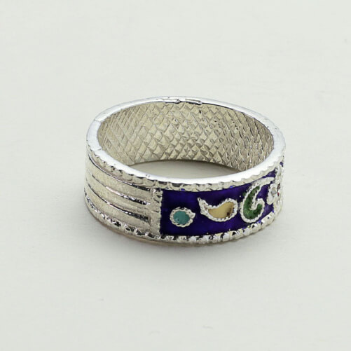 Изображение «Кубачинское узкое кольцо с эмалью»