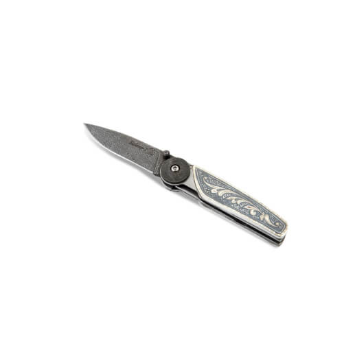 Изображение «Складной нож "Байкер-2" дамасская сталь с серебром Кубачи»