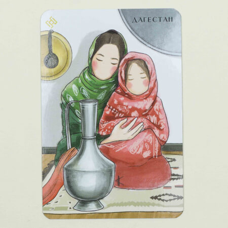 Изображение «Магнит авторский Горянка с дочкой Дагестан»