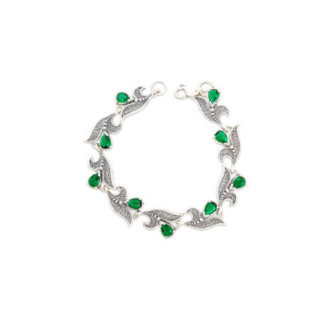 Изображение «Женский браслет с зеленым цирконием»