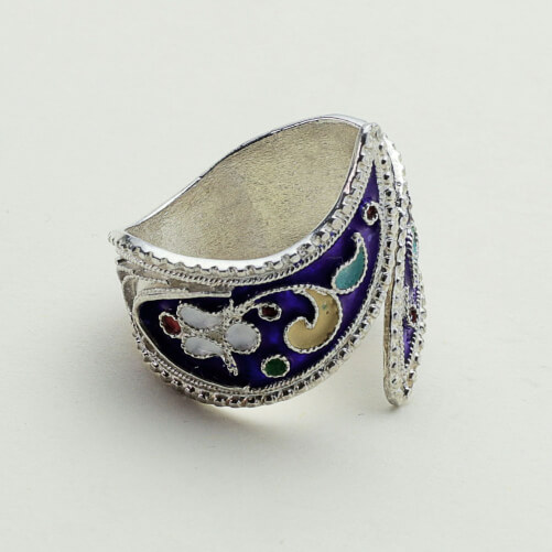 Изображение «Безразмерное кубачинское кольцо с эмалью»