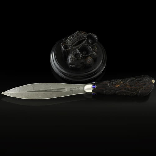 Изображение «Авторский нож Осьминог на подставке»