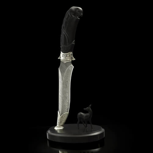 Изображение «Авторский нож Пантера на подставке»