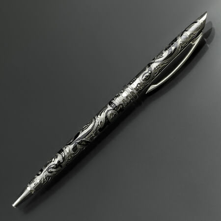 Изображение «Серебряная ручка Кубачи с чернью 2»