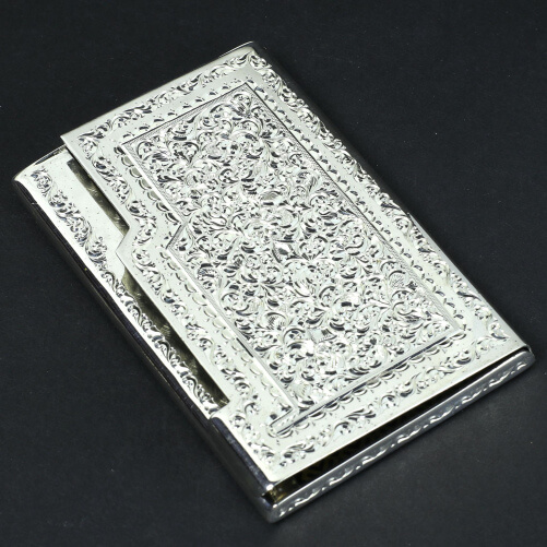 Изображение Футляр для банковских карт из серебра Кубачи с резьбой